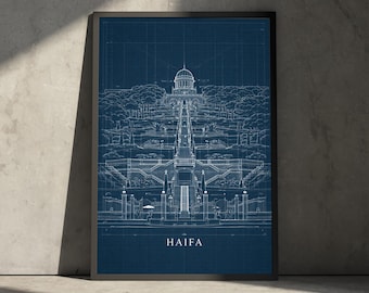 Haifa Baha'i Palace Bahá'í Wall Art Print / Plano Lienzo Impresión