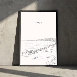 Line Drawing Riviera French Riviera Line Art Canvas Print, Vintage Travel Poster - Etsy