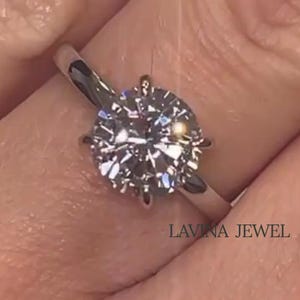Hidden Halo Ring | 2.0CT Round Cut Moissanite Engagement Ring | Anniversary Promise Ring | Dainty Solid Gold Ring For Her | Handcrafted Ring