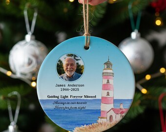 Custom Photo Memorial Ornament, Personalized Memorial Christmas Ornaments, Ornament For Lost Loved One