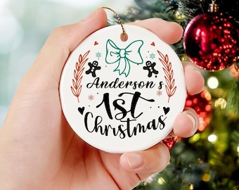 Custom Christmas Keepsake, 1st Christmas Keepsake, Xmas Decor Idea,  Personalized Tree Ornaments, Our First Christmas Ornament