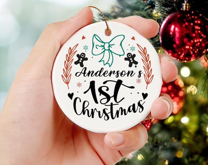 Featured listing image: Custom Christmas Keepsake, 1st Christmas Keepsake, Xmas Decor Idea,  Personalized Tree Ornaments, Our First Christmas Ornament