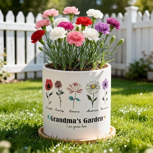 Omas Garten Personalized Flower Pot – Custom Birthday Flower Planter Gift for Grandma from Grandchild