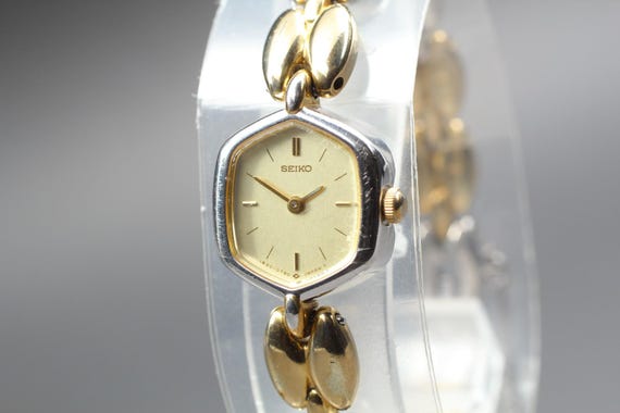 Vintage 1985 [Exc+5] SEIKO Tisse 1E20-5460 Gold Brace… - Gem