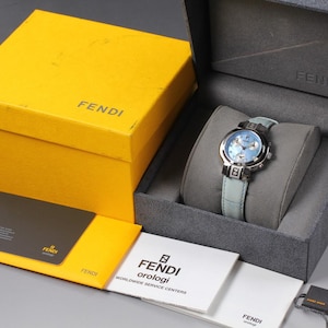 N MINT / Full Set* Fendi FENDI Chronograph 4500L Blue Quartz Ladies Watch / Box