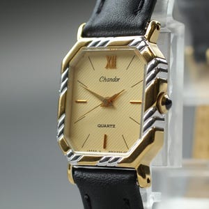 ほぼ新品* オリエント シャンドール A05103-40 ゴールド ツートン 21mm クォーツ レディース腕時計 日本製