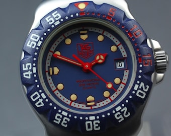 Fast MINT TAG Heuer Formel 1 WA1410 Date Blaues Zifferblatt Quartz 30 mm Damenuhr