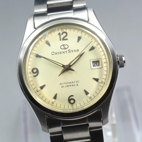 Orient Star 597302-70 Date White Dial 21J Auto 34mm Men's Watch