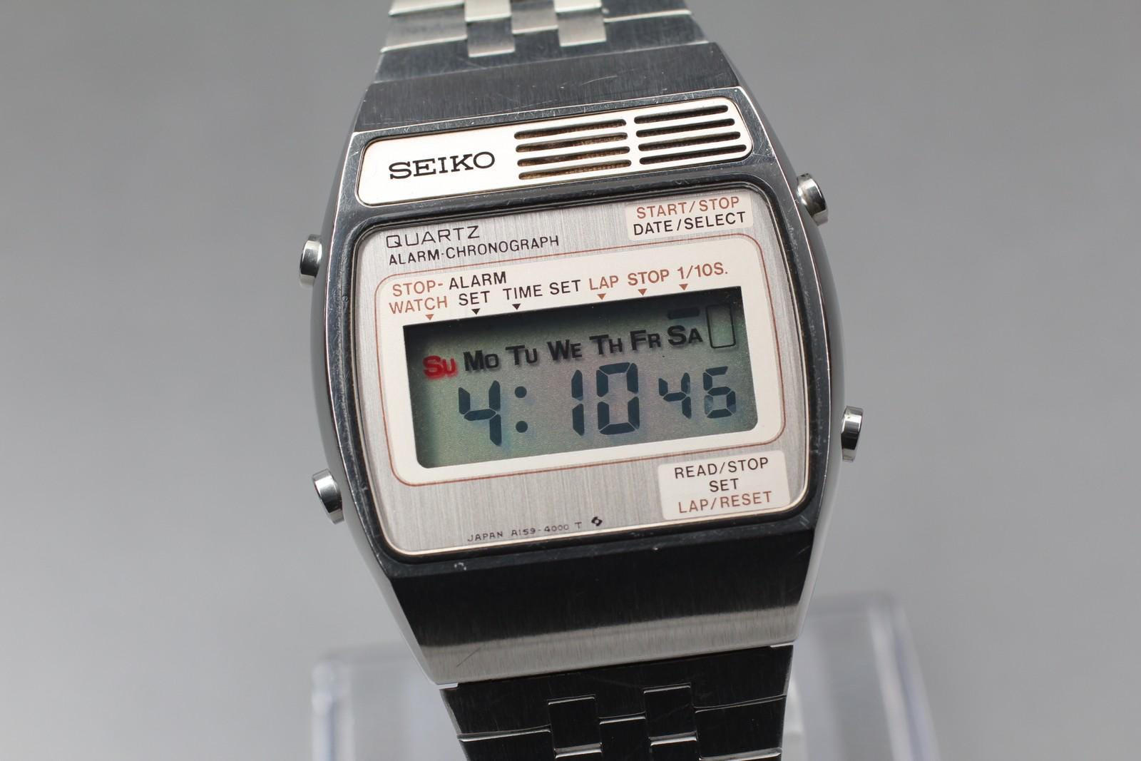 VINTAGE 1977's セイコー SEIKO A159-4000 時計 Rare Vintage Full Working SEIKO A159-4000 G Quartz Mens