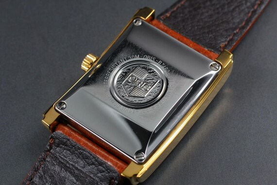 Near MINT ORIS Rectangular B7460 Pointer Date Gol… - image 5