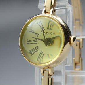 MINT* SPICA Tic Tac Vintage Gold Damenuhr römisches Ziffernblatt Japan Quartz Elegant