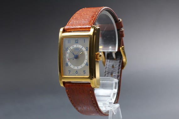 Near MINT ORIS Rectangular B7460 Pointer Date Gol… - image 9