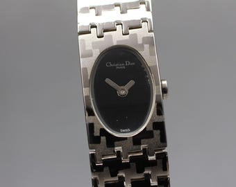 RARE Christian Dior Octagon Gold Plated Diamond Hour Marker Lady's