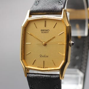 SEIKO Dolce-Exquisite ゴールド レザー Seiko dolce - Etsy Polska