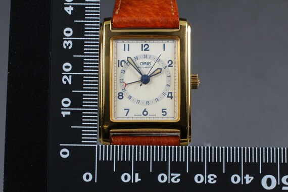 Near MINT ORIS Rectangular B7460 Pointer Date Gol… - image 6