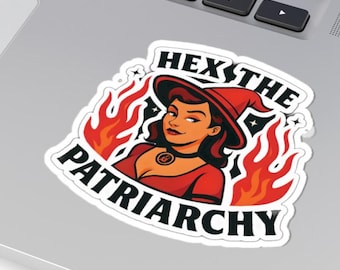 Hex the Patriarchy Feminist Witch Sticker for Laptop, Journal, Water Bottle, Witchy Aesthetic Political Sticker, Pro Choice, Equal Rights