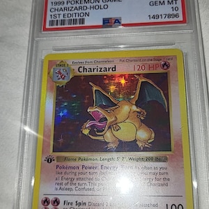 1999 charizard holo foil PSA 10