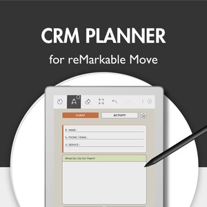 CRM Planner for reMarkable Move, Customer Organizer Client Record Book Customer Business Planner CRM Template Client Tracker Planner