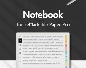 Notebook for reMarkable Paper Pro, Notebook Template, Dotted, Lined, Grid, Cornel, Graph, Templates for reMarkable, Note Templates