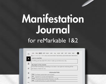 Manifestation Journal for reMarkable 2, Manifesting Journal, Spiritual Journal Gratitude Journal Wellness Journal Healing Law of Attraction