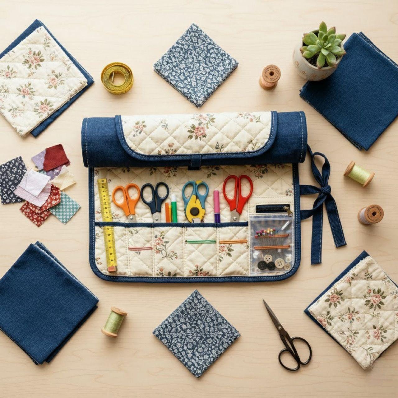 Vintage Sewing Organizer Roll-up Pattern | PDF Sewing Pattern ...