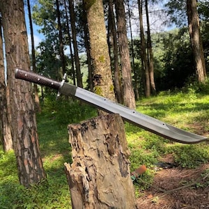 Custom Handmade Carbon Steel Blade Survival Viking Short Sword Hunting 24 inches
