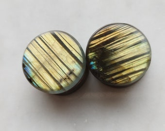 9/16" Striped Labradorite Plugs