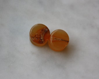 7/16" Carnelian Agate Plugs