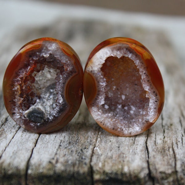 23mm Warring States Agate Geode Plugs