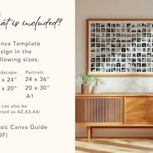 Mall för 150 fotokollage, minimalistisk rutnätsdesignposter, landskapsporträtt, jubileumspresentminne, redigerbar digital mall för Canva bild 7