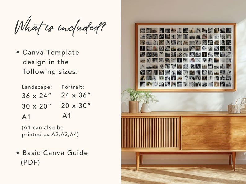 Mall för 150 fotokollage, minimalistisk rutnätsdesignposter, landskapsporträtt, jubileumspresentminne, redigerbar digital mall för Canva bild 7
