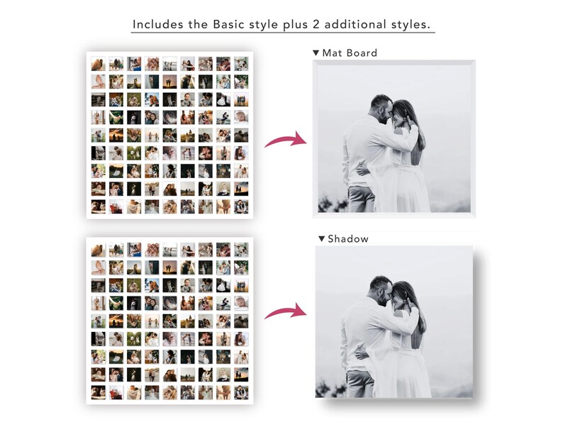 81 Photo Collage Template, Minimalist Grid Design Poster, Square ...