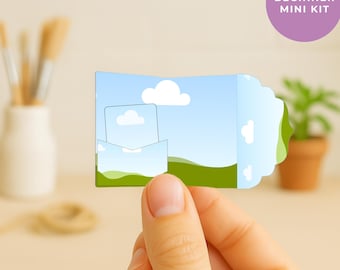 Beginners Mini Junk Journal Kit Canva Template & Mockup: Miniature Kit, Cover, Journal, Pockets, Ephemera
