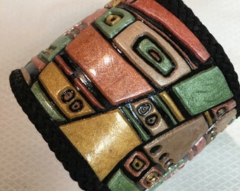 Polymer Clay 2 3/8" Adobe Inspired Cuff Bracelet