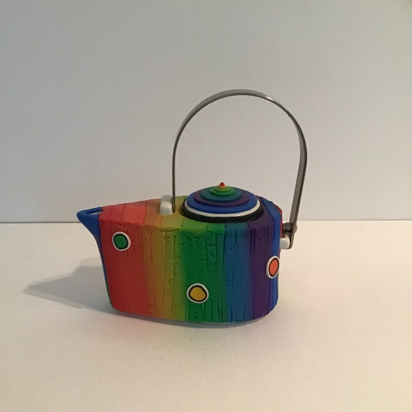 Rainbow Teapot Etsy