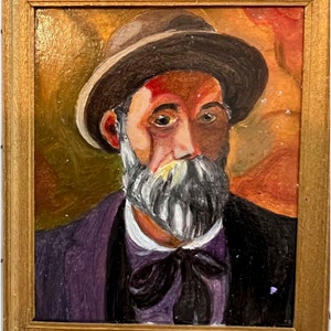 Dollhouse Miniature Oil Painting of Renoir&#39;s &quot;Luncheon of the Boating Party&quot; 2 3/4&quot; x 2 1/8&quot;