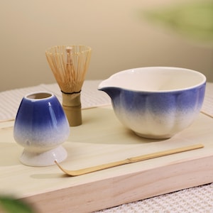 Ensemble de bols à matcha peints à la main avec boîte-cadeau, Ensemble de bols à matcha faits main, Idées cadeaux pour coffrets matcha, Cadeau pour les amateurs de matcha