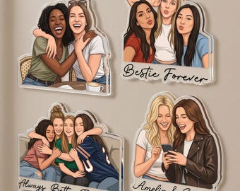 Personalized Best Friend Photo Magnet, Custom Bestie Gift, Friendship Birthday Keepsake, Christmas Gift