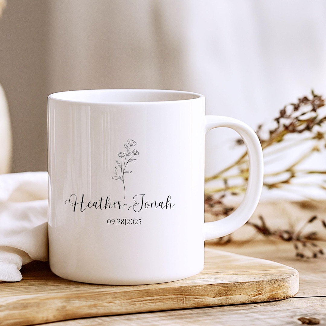 Personalized Ceramic Coffee Mug: Custom Couple's Gift - Etsy