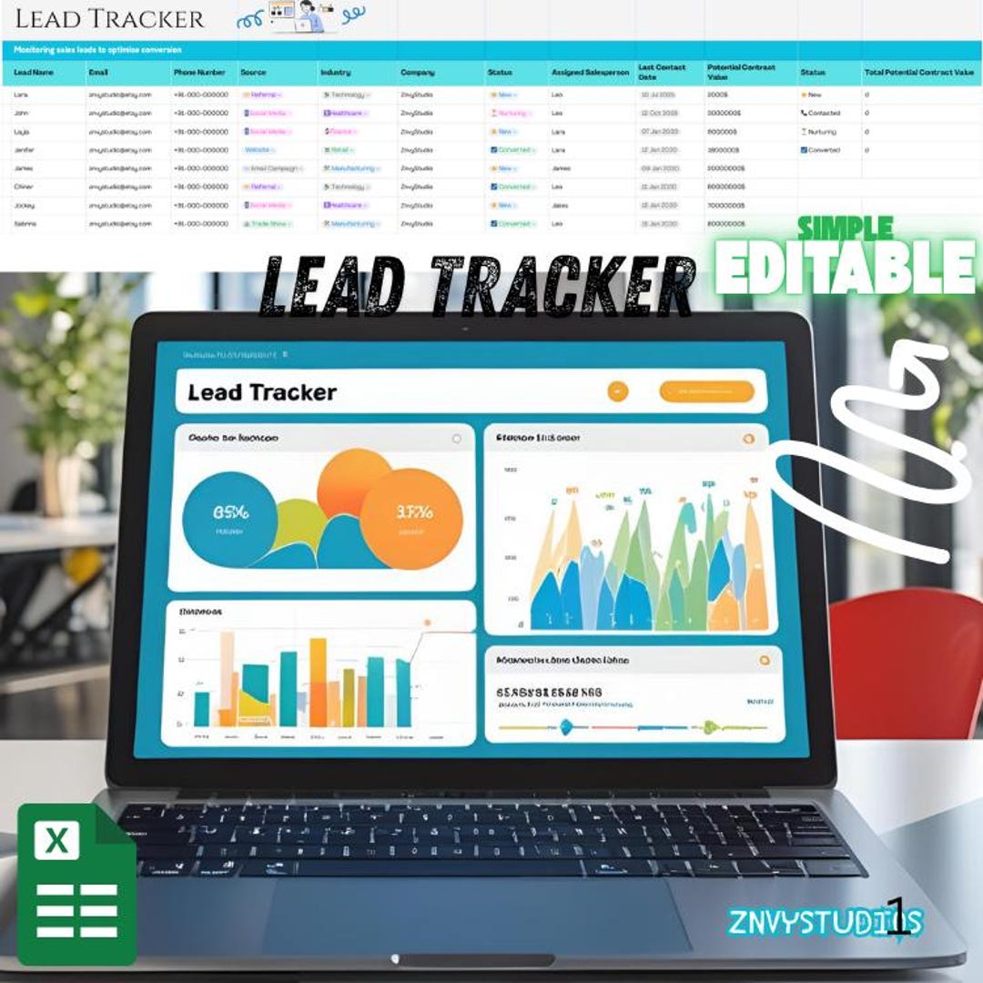 Lead Tracker Spreadsheet – Excel CRM Template for Orders, Collabs ...