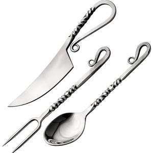 Medieval Viking Fork, Knife and Spoon Cutlery Set 3-piece Medieval, hand-forged