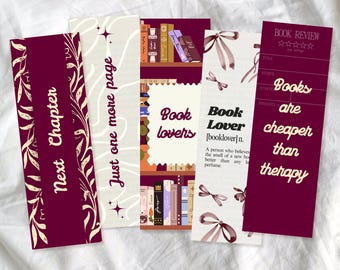 Wyjątkowy prezent świąteczny – zakładki do książek do druku – prezent dla niej (wersja cyfrowa do pobrania)