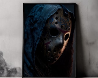 Przerażający nadruk maski z graffiti – sztuka ścienna w miejskim stylu ulicznym