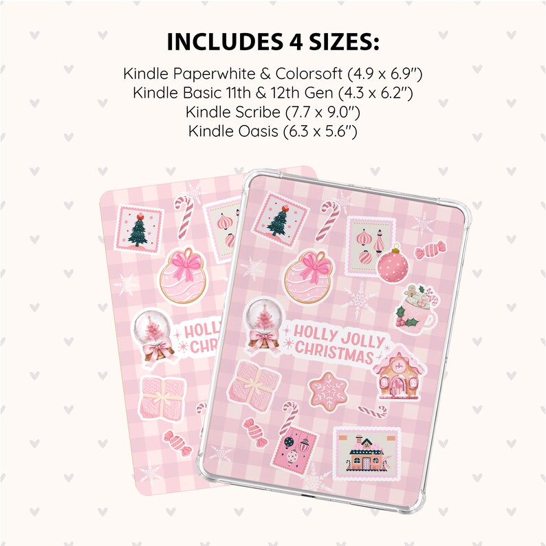 Printable Pink Coquette Christmas Kindle Insert - Etsy
