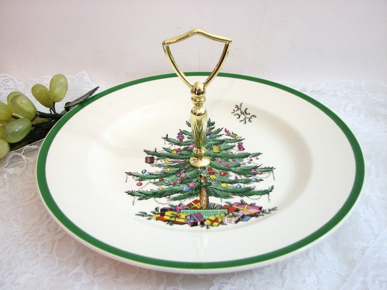 Vintage Spode CHRISTMAS TREE Tidbit Serving Tray NOS Mint Etsy