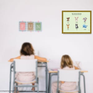 Animal Flashcards + Poster + Matching Game | Printable Preschool Activity Bundle