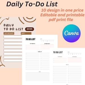 tägliche To-Do-Liste zum Ausdrucken | Ultimativer Aufgabenplaner PDF | Sofort Download