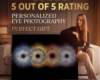 Portrait d'Art d'Iris Personnalisé | Impression d'Œil de Famille et de Couple Personnalisée à partir d'une Photo | Art d'Iris de 1 à 5