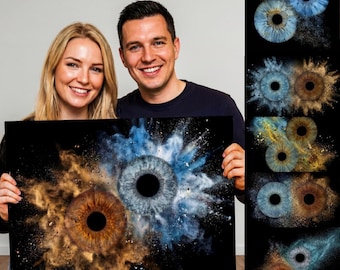 Personalized Iris Eye Portrait | Custom Couple Eye Art Print from Your Photo Wall Decor