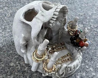 Skull Hand Ashtray, Gothic Resin Smoking Holder, Macabre Home Decor, Unique Grunge Room Accent, Alternative Gift